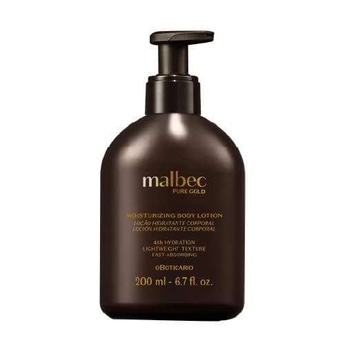 Loção Hidratante Malbec Pure Gold, 200ml